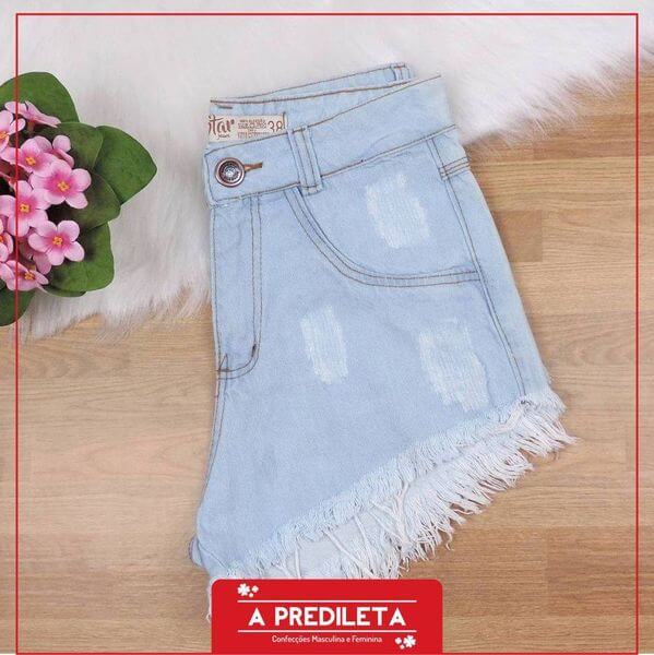 Short Jeans Claro Feminino